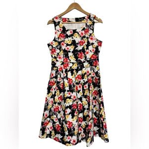 Teaberry Floral Sleeveless Midi Dress Size Large
